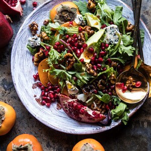 Pomegranate Avocado Salad with Candied Walnuts.