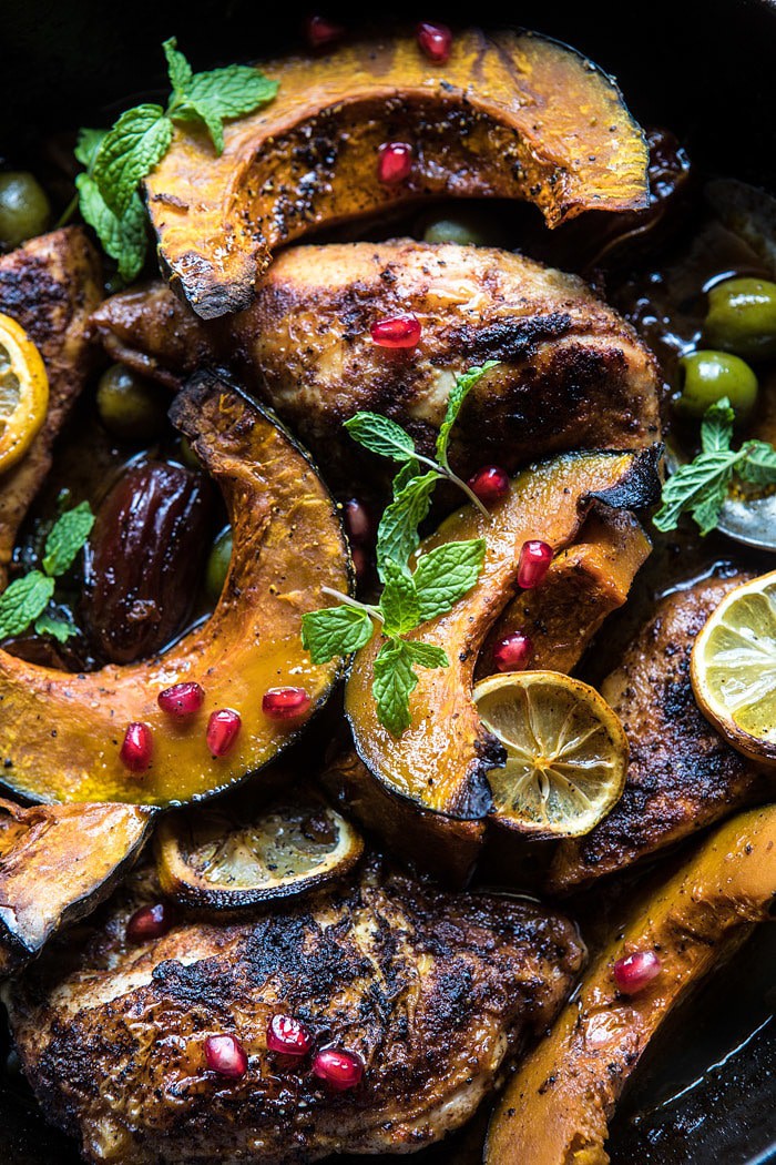 Skillet Roasted Moroccan Chicken and Olive Tagine | halfbakedharvest.com @hbharvest
