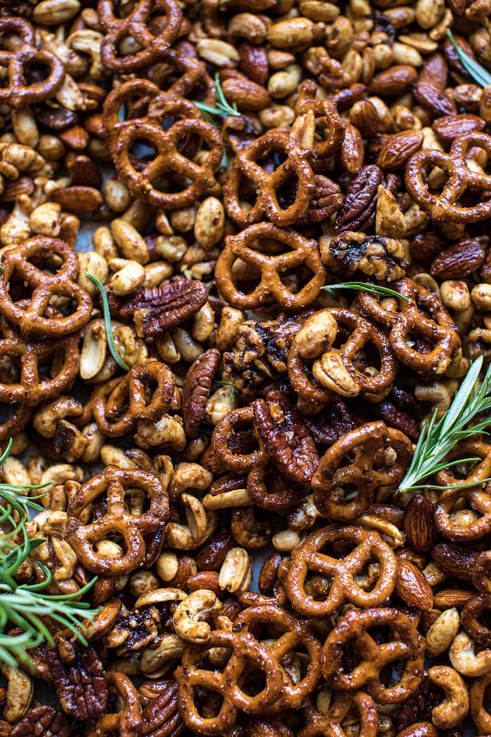 Sweet 'n' Savory Roasted Nuts and Pretzels | halfbakedharvest.com @hbharvest