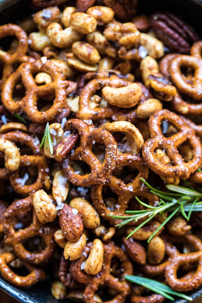 Sweet 'n' Savory Roasted Nuts and Pretzels | halfbakedharvest.com @hbharvest