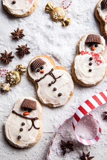 Eggnog Frosted Chai Snickerdoodle Snowmen.