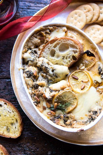 Roasted Lemon Spinach and Artichoke Dip.