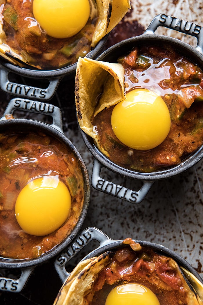 Chipotle Huevos Rancheros Bake with Mango Salsa | halfbakedharvest.com @hbharvest #mexican #brunch #eggs #healthyeating #recipes
