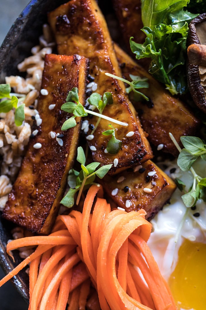 Superfood Bibimbap with Crispy Tofu | halfbakedharvest.com #vegan #healthy #korean #bowl #recipes