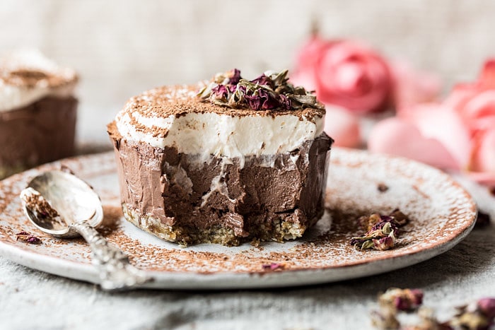 Vegan Chocolate Custard Cake | halfbakedharvest.com #chocolate #dessert #healthy #vegan #nobake
