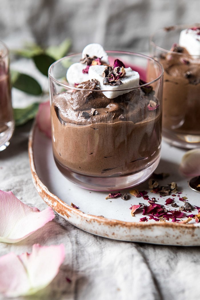 6 Ingredient Vegan Chocolate Chia Mousse | halfbaledharvest.com #vegan #chocolate #recipes
