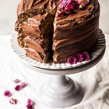 Coconut Banana Cake with Chocolate Frosting.
