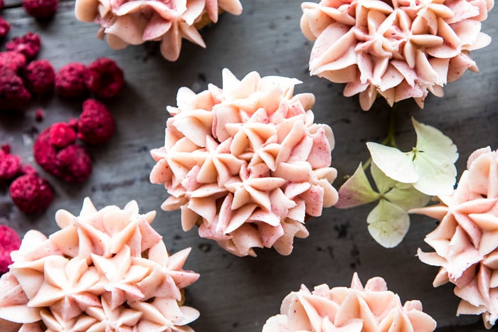 Hydrangea Flower Carrot Cake Cupcakes | halfbakedharvest.com #cupcakes #spring #easter