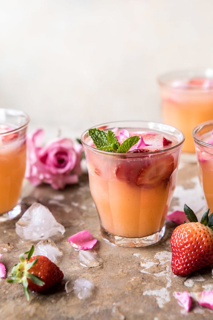 Minted Orange and Strawberry Coolers | halfbakedharvest.com #cocktail #spring #recipes #brunch