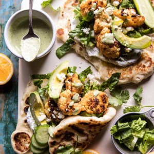 Cauliflower Shawarma Wraps with Green Tahini and Feta | halfbakedharvest.com #easy #recipes #healthy