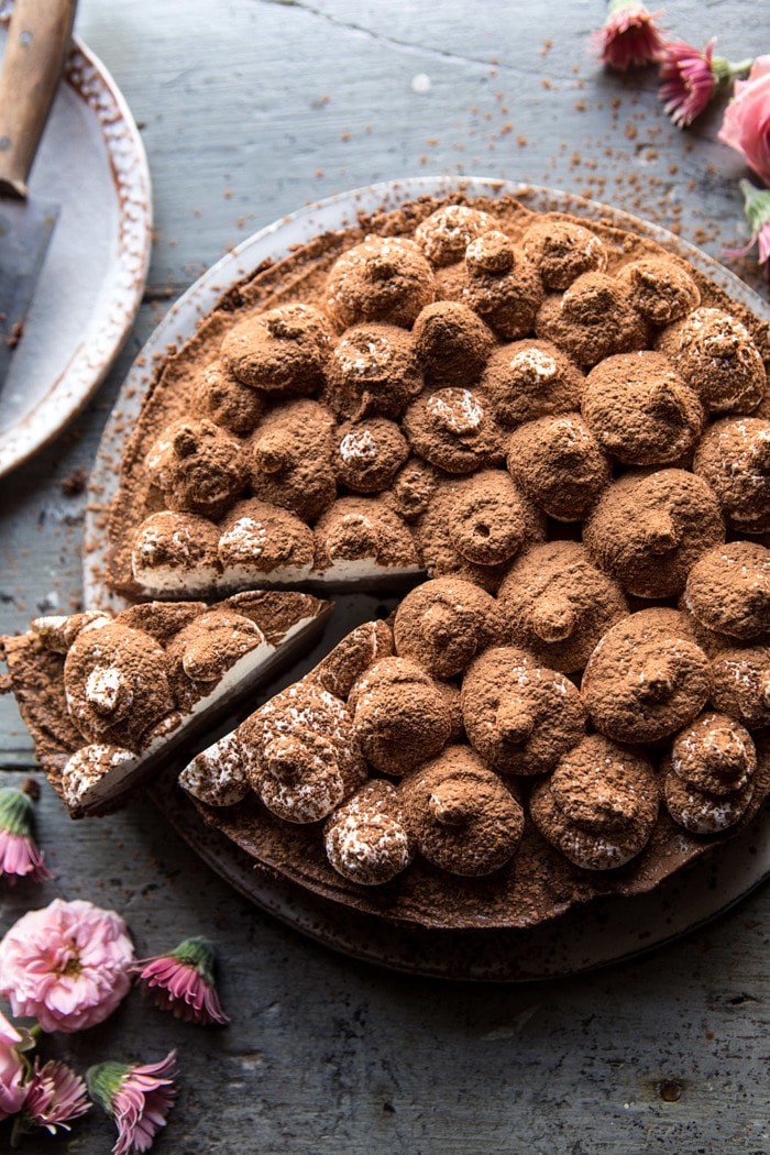 Dark Chocolate Chiffon Pie | halfbakedhavrest.com #chocolate #pie #dessert