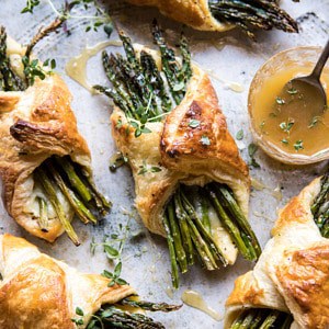 Asparagus and Brie Puff Pastry with Thyme Honey | halfbakedharvest.com #brunch #spring #recipe