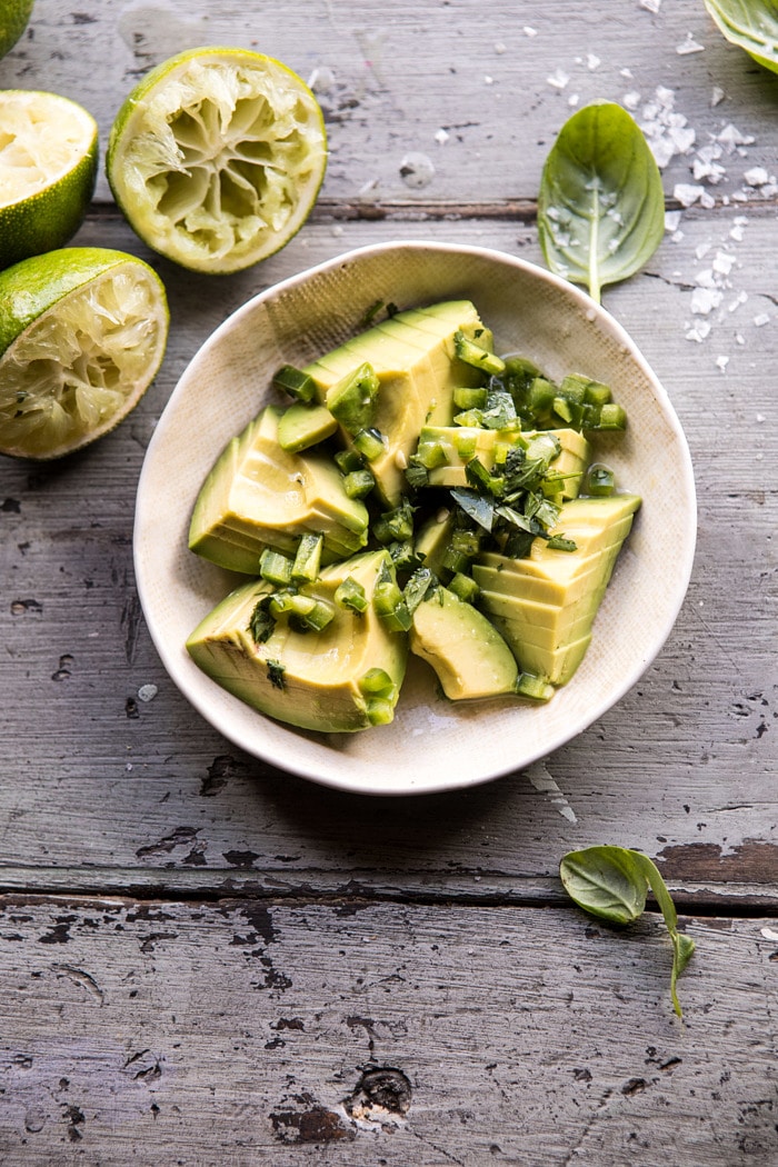 overhead photo of Avocado Salsa 