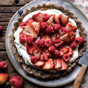 No Bake Greek Yogurt Fruit Tart | halfbakedharvest.com #summer #easyrecipes #healthy #nobake