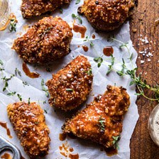 Oven Fried Southern Hot Honey Chicken.
