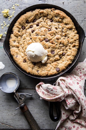 Whole Wheat Chocolate Chip Skillet Cookie.