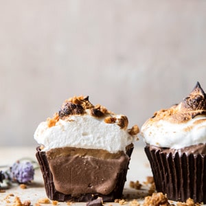 Toasted S’more Chocolate Ice Cream Cups.