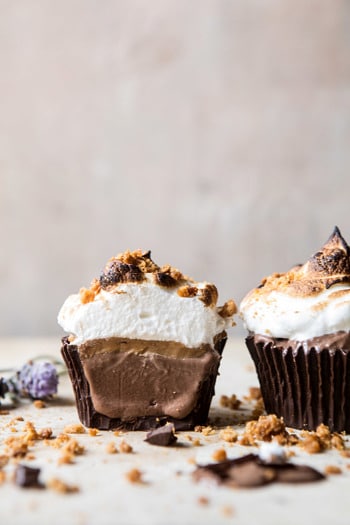 Toasted S’more Chocolate Ice Cream Cups.