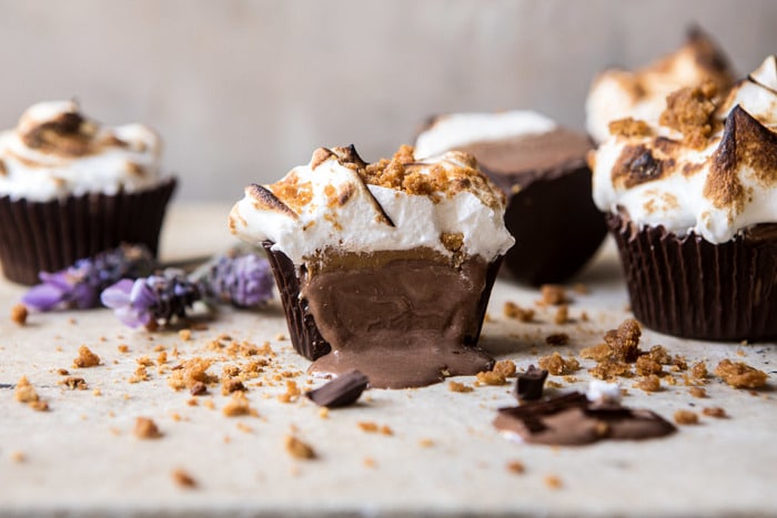 Toasted S'more Chocolate Ice Cream Cups | halfbakedharvest.com #icecream #summerrecipes #smore