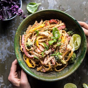 20 Minute Sesame Basil Chicken Noodles | halfbakedharvest.com #easy #healthy #summerrecipes #quick #dinner