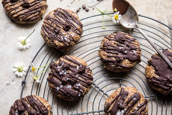 horizontal photo of 6 Ingredient No Bake Chocolate Chip Cookies