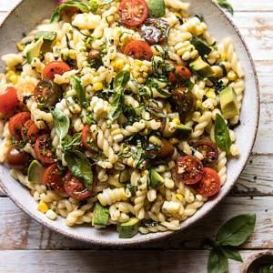 Corn, Tomato, and Avocado Pasta Salad | halfbakedharvest.com #pasta #summer #pastasalad #easy