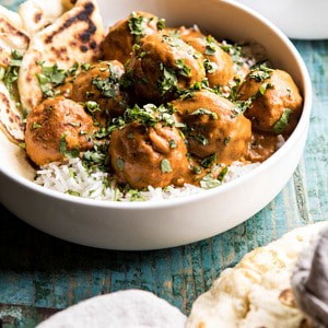 30 Minute Butter Chicken Meatballs | halfbakedharvest.com #meatballs #easyrecipes #Indianrecipes #curry #butterchicken