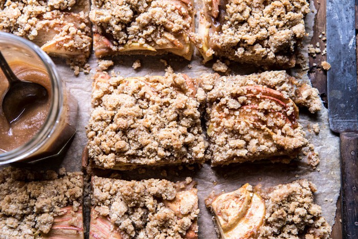 horizontal photos of Double the Streusel Apple Butter Bars 