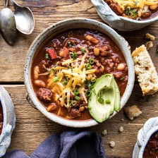 Healthy Slow Cooker Turkey and White Bean Chili.