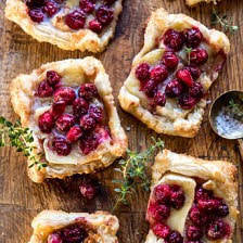 Cranberry Brie Pastry Tarts | halfbakedharvest.com #brie #cranberries #appetizers #thanksgiving #christmas
