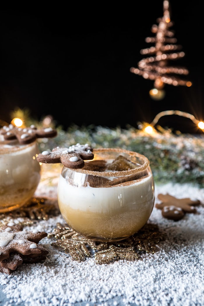 front on photo of Gingerbread White Russian | halfbakedharvest.com #gingerbread #whiterussian #christmas #holiday #drink #cocktail