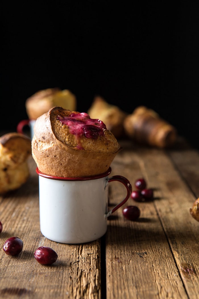 front on photo of Perfect Popovers with Cranberry Butter 
