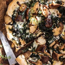 Roasted Mushroom Kale Pizza | halfbakedharvest.com #pizza #mushrooms #winter #fall #autumn #kale #Italian