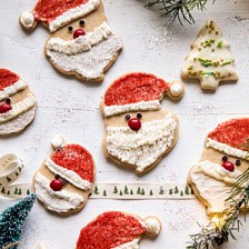 Chai Spiced Santa Cookies with White Chocolate Frosting.