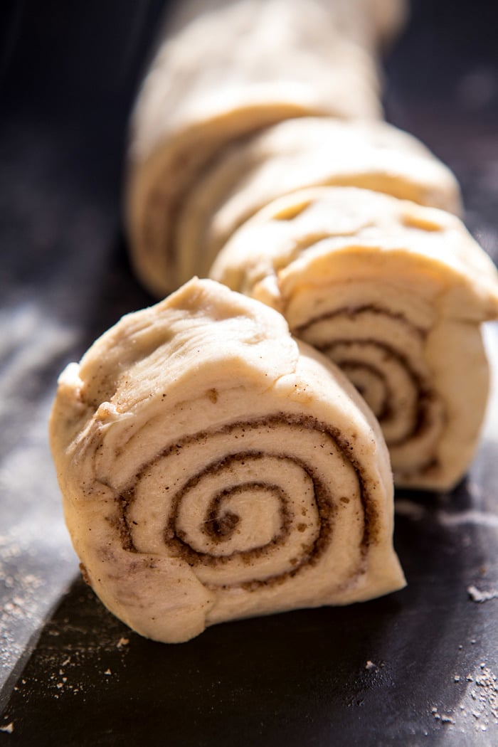 Easiest Overnight Eggnog Brioche Cinnamon Roll dough log