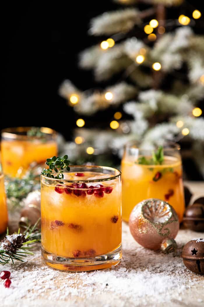 Holly Jolly Christmas Citrus Cocktail | halfbakedharvst.com #cocktail #Christmas #holiday #easyrecipes #citrus #winter