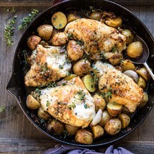 Skillet Roasted French Onion Chicken and Potatoes.