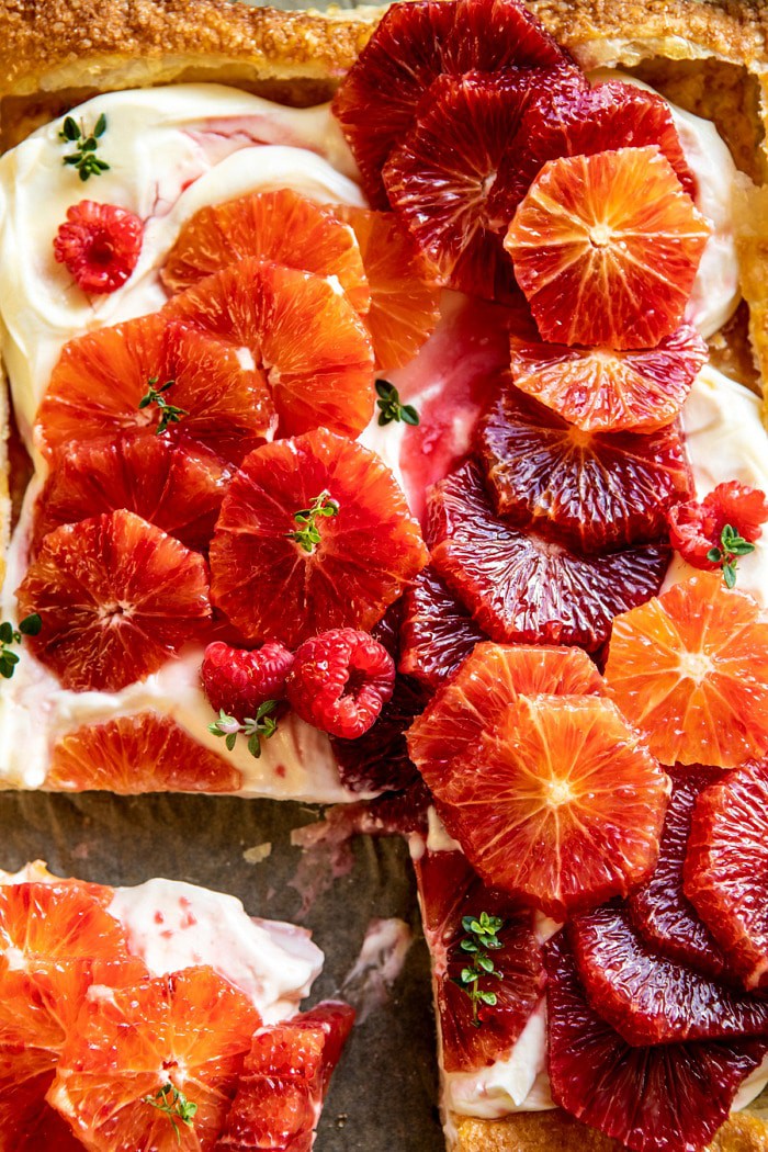 The Simplest Ombrè Citrus Cream Tart | halfbakedharvest.com #dessert #winter #citrus #healthyrecipes #easyrecipes