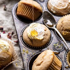 Vanilla Chai Lemon Ricotta Muffins | halfbakedharvest.com #breakfast #brunch #healthyrecipes #lemon #winter #chai