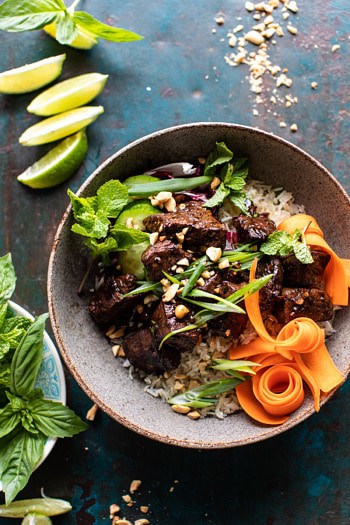 30 Minute Vietnamese Beef and Crispy Rice Bowl.