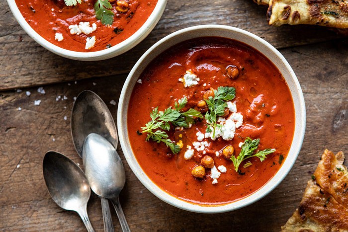 horizontal photo of Creamy Moroccan Tomato Soup