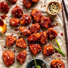 Oven Fried Korean Popcorn Chicken | halfbakedharvest.com #chicken #koreanrecipes #easyrecipes #dinnerrecipes