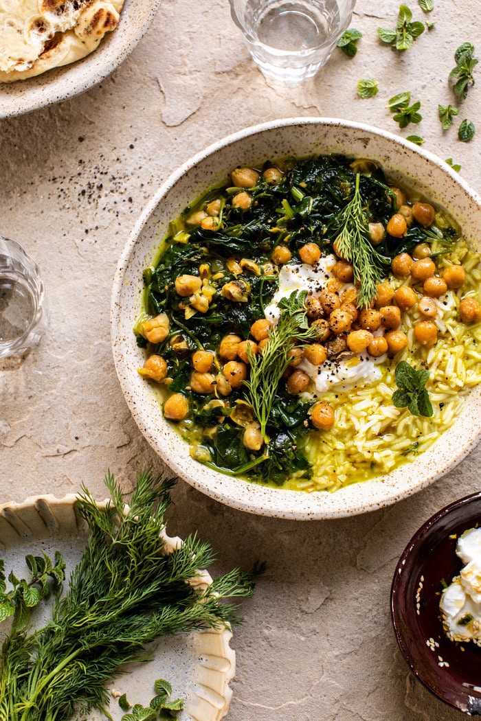 Persian Herb and Chickpea Stew with Rice | halfbakedharvest.com #healthy #soup #easyrecipes #chickpeas