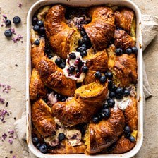 Berry and Cream Cheese Croissant French Toast Bake | halfbakedharvest.com #frenchtoast #brunch #easyrecipes #springrecipes #easter
