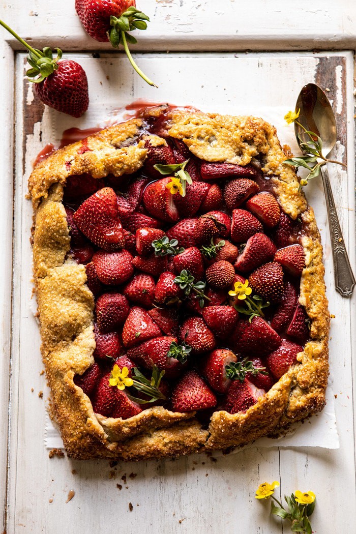 overhead photo of Jammy Strawberry Galette