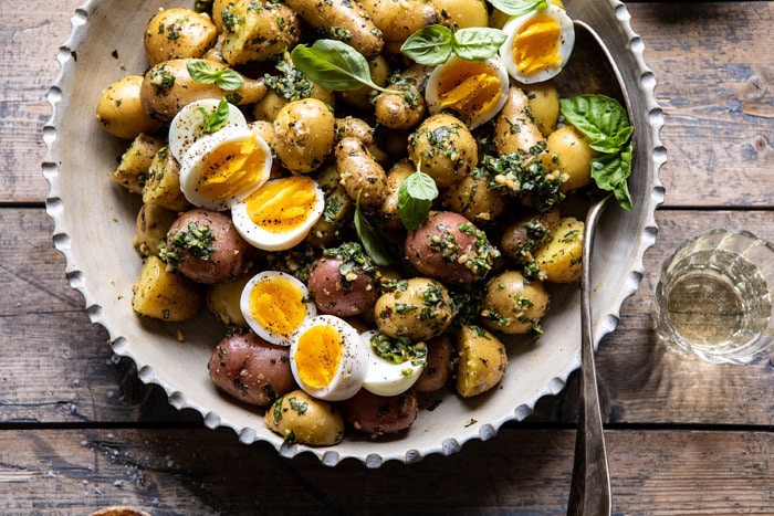 Pesto Potato Salad | halfbakedharvest.com #potatosalad #easyrecipes #pesto #summerrecipes