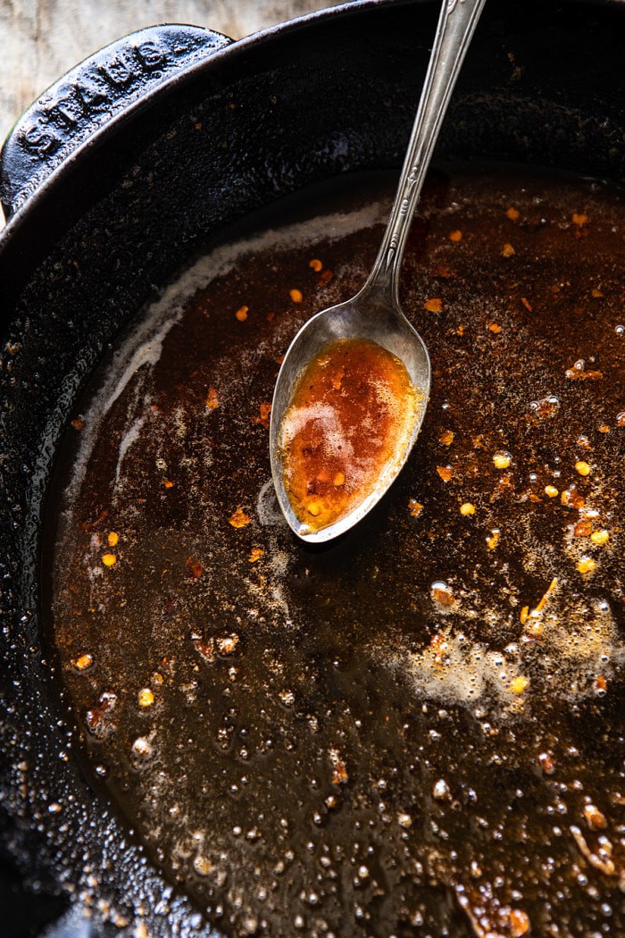Chile Butter in skillet 