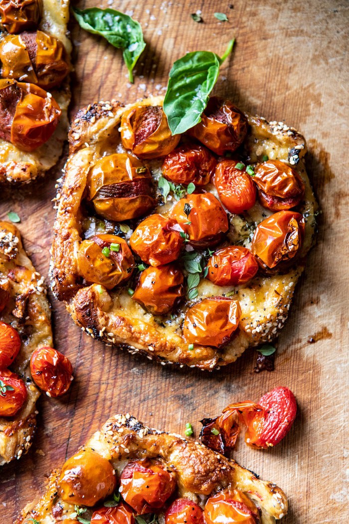 Caramelized Onion and Balsamic Tomato Tarts | halfbakedharvest.com #tomato #easyrecipes #tarts #everythingbagel #summer #summerrecipes