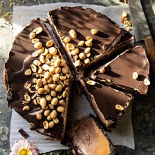 Nonnie's 6 Ingredient Chocolate Peanut Butter Ice Cream Cake | halfbakedharvest.com #icecream #easyrecipes #chocolate #peanutbutter #summer