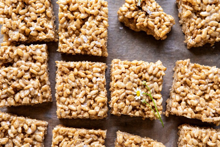 horizontal photo of Better Than Mom's Brown Butter Rice Krispie Treats 